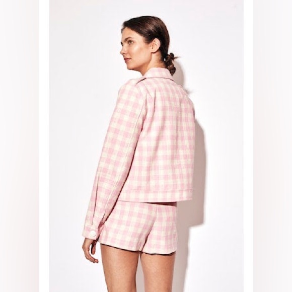 Pink & White Checkered Skort and Jacket Set - Picture 2 of 7